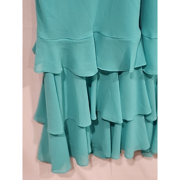 Lauren Ralph Lauren Dress NWT‎ Womens Size 12 Turquoise, Ruffled - Picture 7 of 12